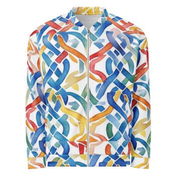 Watercolor Abstract Bomber Jacket Rainbow Brush Coat