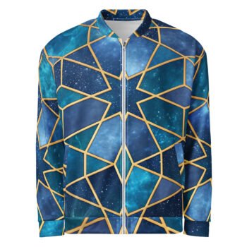 Galaxy Cube Bomber Jacket Cosmic 3d Geometric Coat