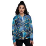 Galaxy Cube Bomber Jacket Cosmic 3d Geometric Coat