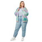 Pastel Geometric Bomber Jacket Rose Gold Triangle Coat