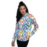 Watercolor Abstract Bomber Jacket Rainbow Brush Coat