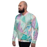Pastel Geometric Bomber Jacket Rose Gold Triangle Coat