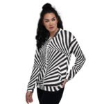 Optical Illusion Bomber Jacket Black White Geometric