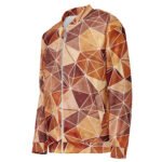 Earthy Triangle Bomber Jacket Warm Geometric Coat