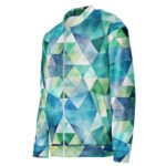 Teal Watercolor Triangle Bomber Jacket Geometric Coat