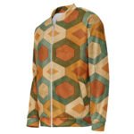 Earthy Hexagon Bomber Jacket Geometric Coat