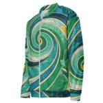 Green Spiral Bomber Jacket Stained Glass Style Coat