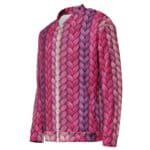 Chunky Knit Bomber Jacket Purple Braided Yarn Coat