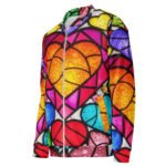Stained Glass Heart Bomber Jacket Colorful Mosaic Coat