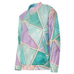 Pastel Geometric Bomber Jacket Rose Gold Triangle Coat