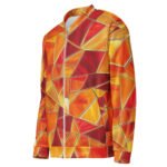 Orange Mosaic Bomber Jacket Warm Geometric Coat
