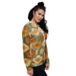 Earthy Hexagon Bomber Jacket Geometric Coat