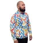 Watercolor Abstract Bomber Jacket Rainbow Brush Coat