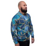 Galaxy Cube Bomber Jacket Cosmic 3d Geometric Coat