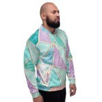 Pastel Geometric Bomber Jacket Rose Gold Triangle Coat