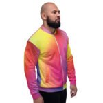 Rainbow Gradient Bomber Jacket Sparkle Diagonal Coat