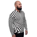 Optical Illusion Bomber Jacket Black White Geometric