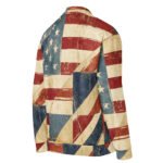 Vintage American Flag Bomber Jacket Distressed Usa