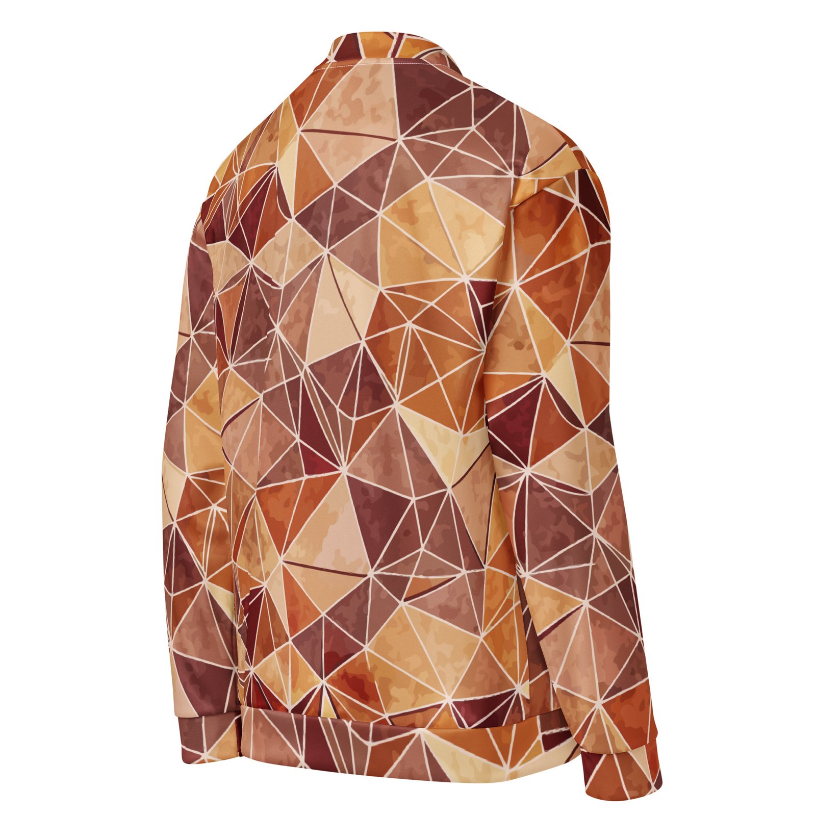 Earthy Triangle Bomber Jacket Warm Geometric Coat Earthy Triangle Bomber Jacket Warm Geometric Coat