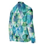 Teal Watercolor Triangle Bomber Jacket Geometric Coat