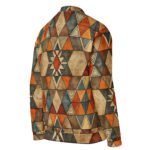 Earthy Geometric Bomber Jacket Mosaic Style Coat