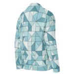 Blue Geometric Bomber Jacket Teal Triangle Coat