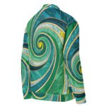 Green Spiral Bomber Jacket Stained Glass Style Coat