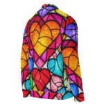 Stained Glass Heart Bomber Jacket Colorful Mosaic Coat