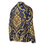 Baroque Gold Bomber Jacket Royal Blue Floral Coat