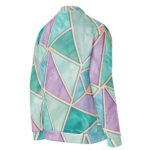 Pastel Geometric Bomber Jacket Rose Gold Triangle Coat