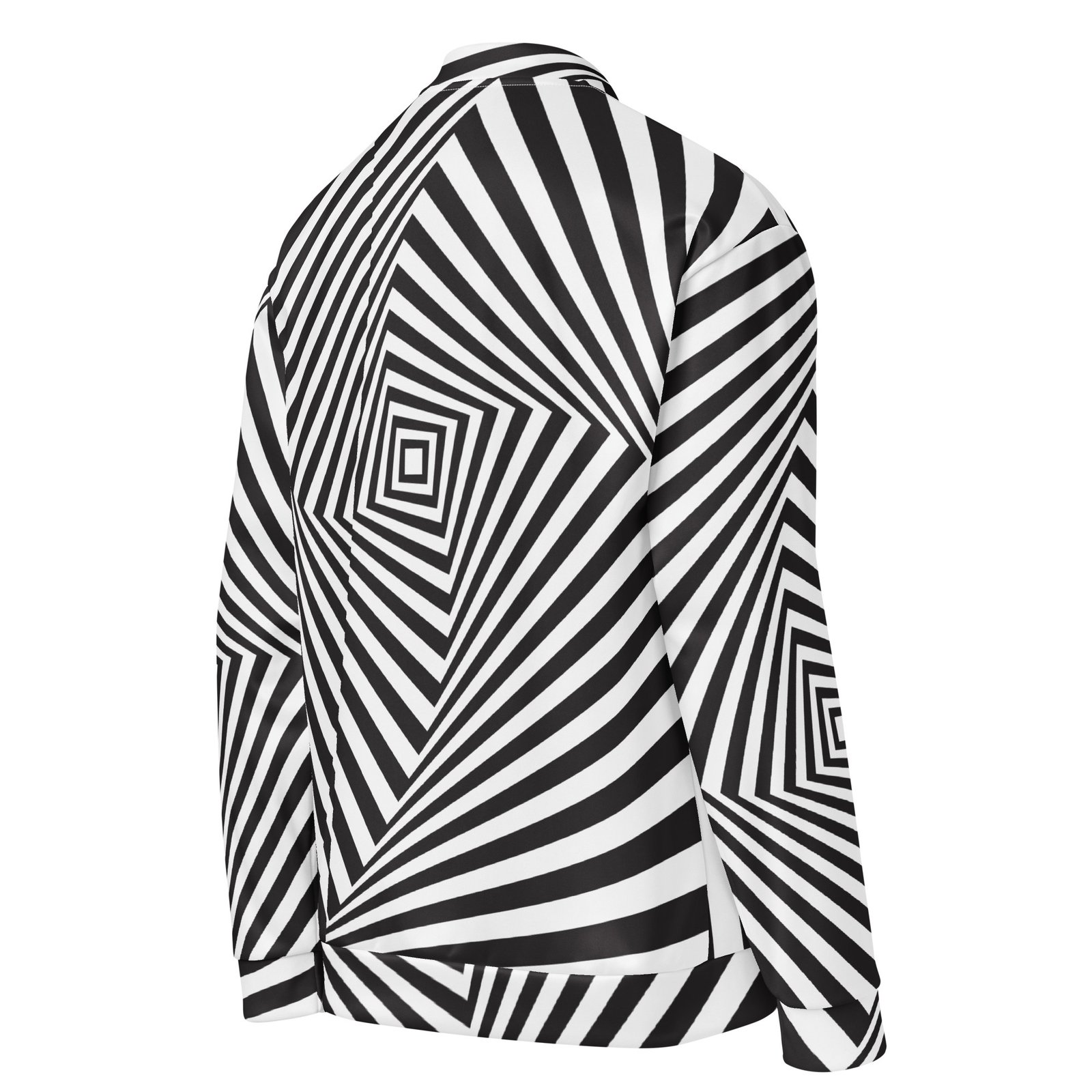 Optical Illusion Bomber Jacket Black White Geometric Optical Illusion Bomber Jacket Black White Geometric