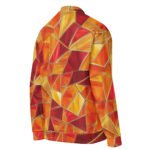 Orange Mosaic Bomber Jacket Warm Geometric Coat