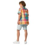 Colorful Madras Button Shirt Vibrant Plaid Summer Style
