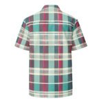 Teal Plaid Madras Button Shirt Vibrant Summer Top
