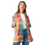 Colorful Madras Button Shirt Vibrant Plaid Summer Style