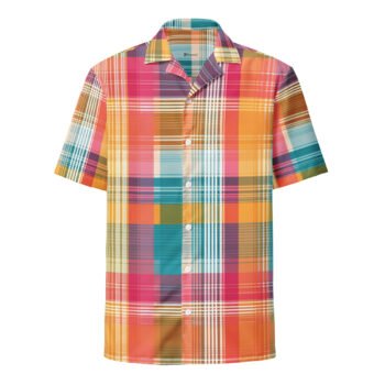 Colorful Madras Button Shirt Vibrant Plaid Summer Style