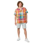 Colorful Madras Button Shirt Vibrant Plaid Summer Style