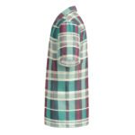 Teal Plaid Madras Button Shirt Vibrant Summer Top