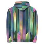 Iridescent Geometric Hoodie Metallic Vertical Design