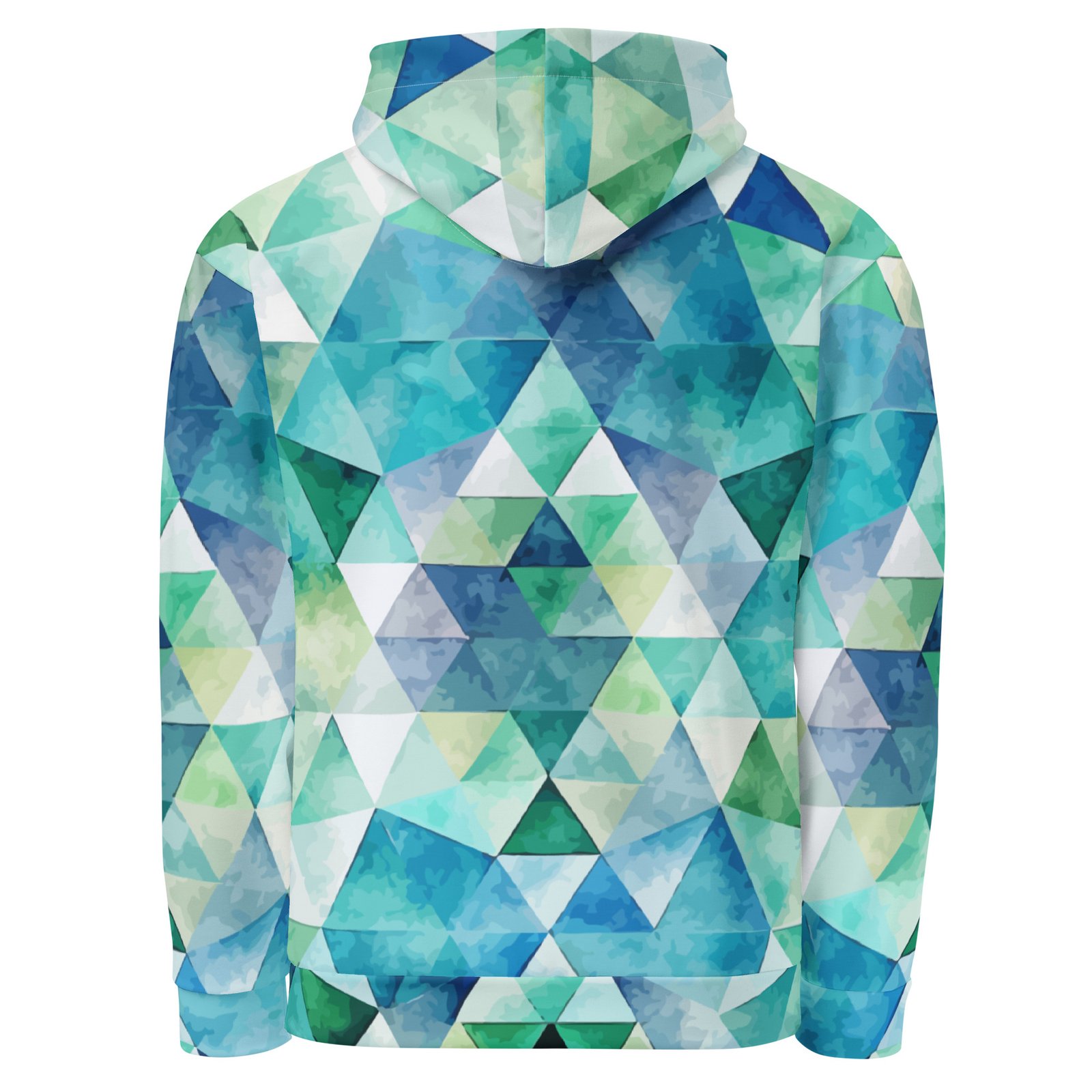Teal Watercolor Triangle Hoodie Geometric Pullover Teal Watercolor Triangle Hoodie Geometric Pullover