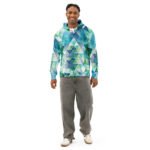 Teal Watercolor Triangle Hoodie Geometric Pullover