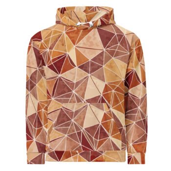 Earthy Triangle Hoodie Warm Geometric Sweatshirt
