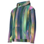 Iridescent Geometric Hoodie Metallic Vertical Design
