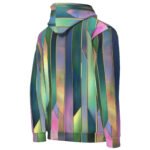 Iridescent Geometric Hoodie Metallic Vertical Design