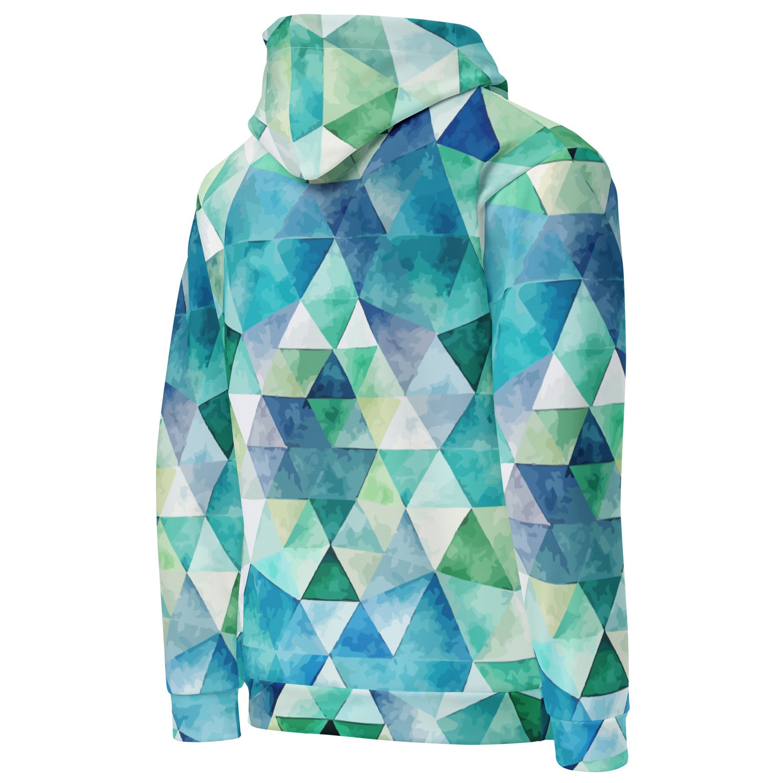 Teal Watercolor Triangle Hoodie Geometric Pullover Teal Watercolor Triangle Hoodie Geometric Pullover