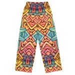 Celtic Knot Wide Leg Pants Rainbow Interwoven Trousers