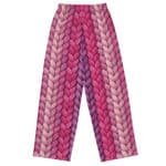 Braided Yarn Wide Leg Pants Pink Purple Knit Design