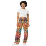 Celtic Knot Wide Leg Pants Rainbow Interwoven Trousers