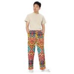 Celtic Knot Wide Leg Pants Rainbow Interwoven Trousers
