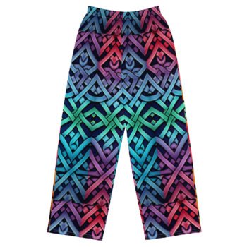 Colorful Celtic Knot Wide Leg Pants Vibrant Trousers
